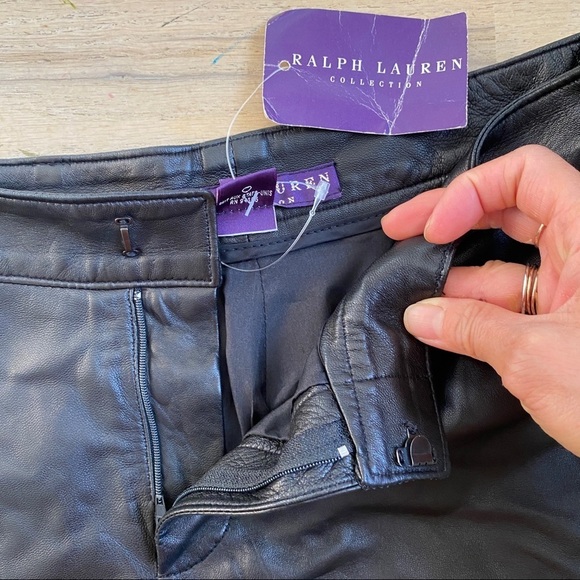 NEW Ralph Lauren Collection 100% leather booty shorts - Picture 5 of 11